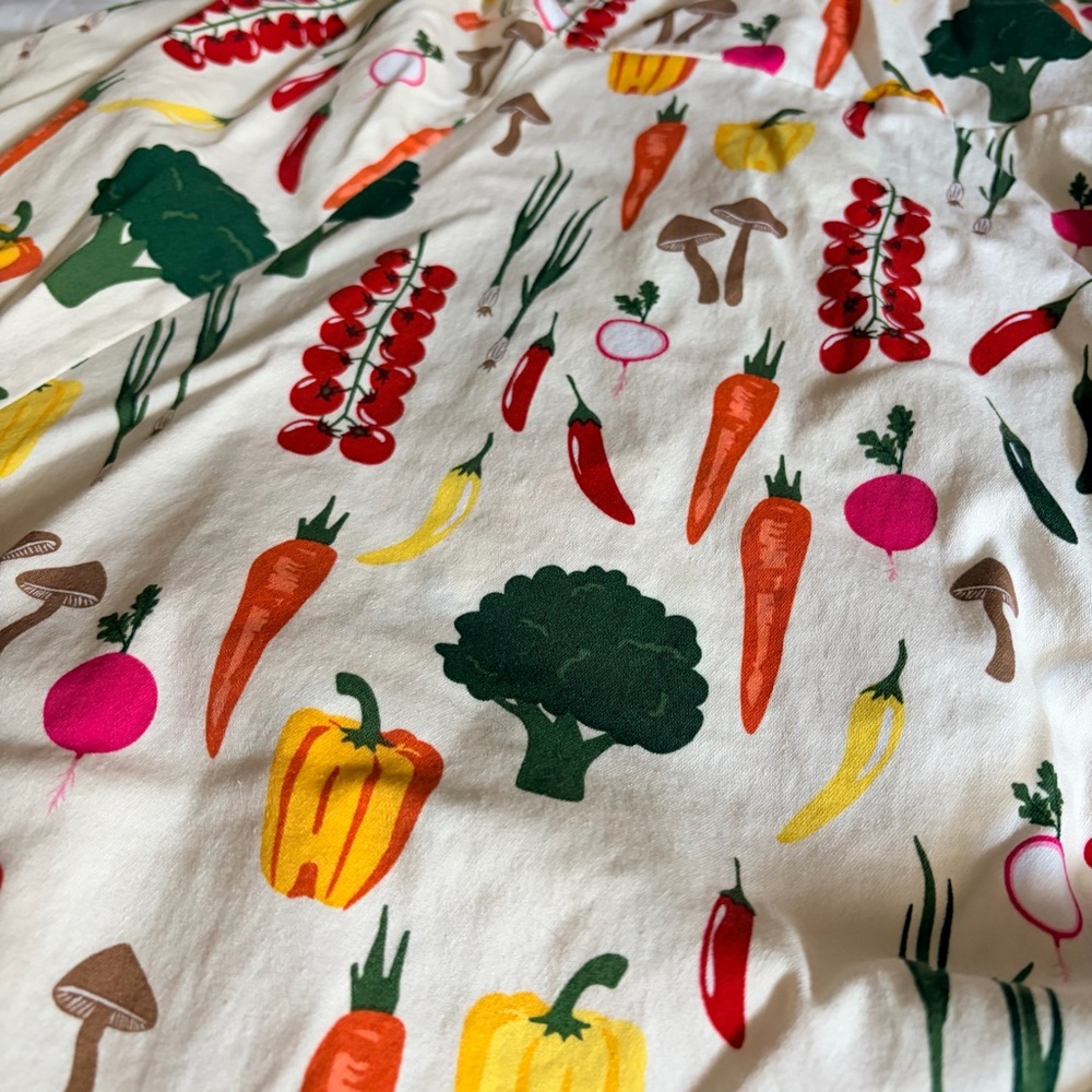 Modcloth Collectif Summer Vegetable Garden Print Fit Flare, Swing Skirt Dress,16 - Picture 15 of 16